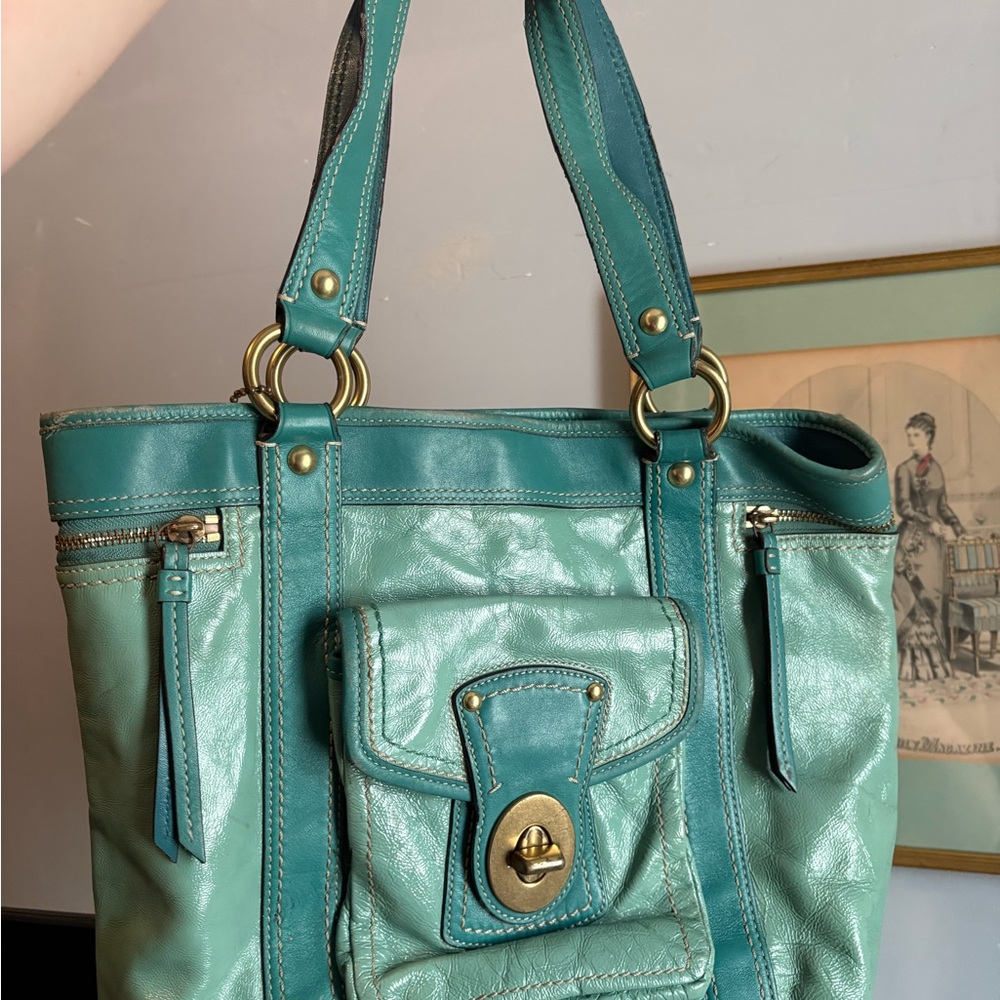 Coach Teal Leather legacy Bag